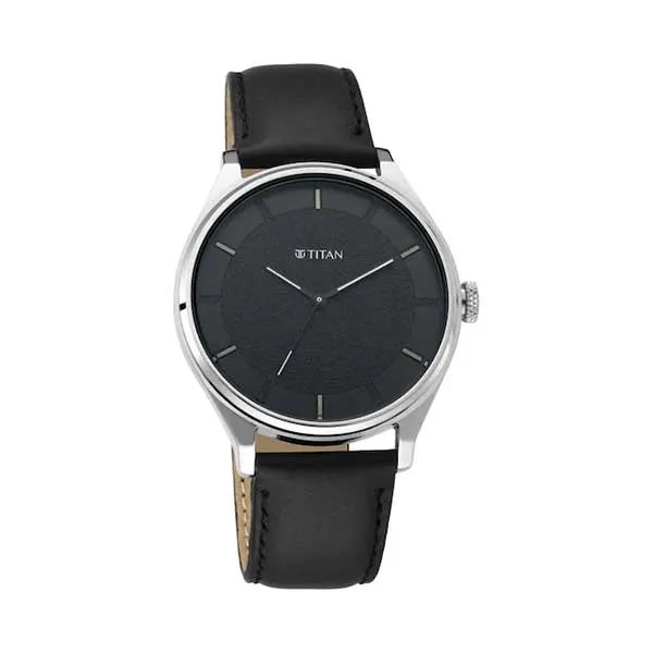 NP1802SL11 Black Dial & Leather Strap Analog Watch